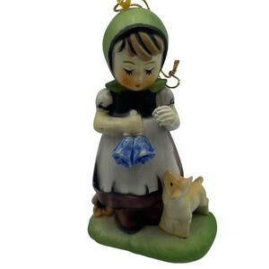 Vintage Plastic Hummel Style Figurine Girl Doll